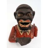 A '' Jolly Nigger '' Cast Iron money box. 6 1/2'' high.  CONDITION: Please Note -  we do not make