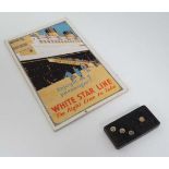 Shipping Memorabilia : White Star Line , RMS Majestic leaflet and Titanic Domino
 CONDITION: