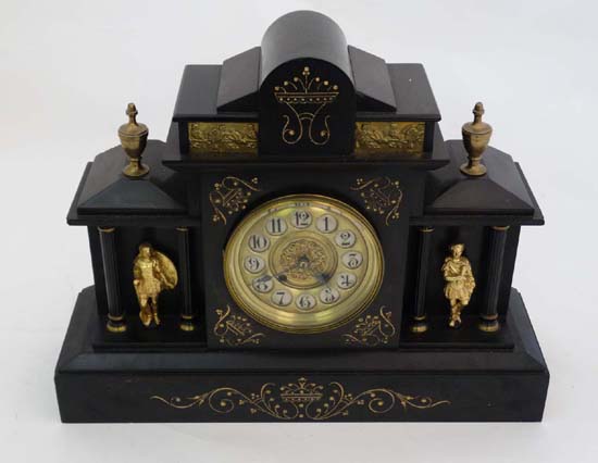 Classical Slate cased Clock : an 8 Day c - Image 3 of 8