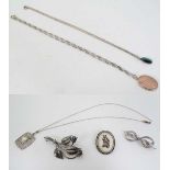 Assorted silver jewellery to include brooches, pendants etc including a Danish  Sterling silver