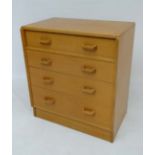 Vintage Retro : a British G-Plan ( EG ) 1953-55 Brandon blonde / Light oak four drawer Chest with