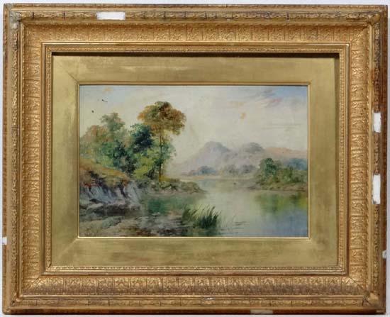 Indistinctly Signed XIX English School
Oil on board
Sail boat on a river
Indistinctly marked lower