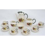 A 6 setting Wedgewood ' Covent Garden ' coffee set. To include coffee pot, 6 cups, 6 saucers ,