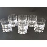 A set of 6 glass tumblers approx 3 1/2" high 
 CONDITION: Please Note -  we do not make reference to