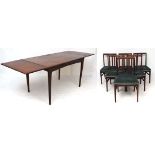 Vintage Retro :a G-Plan Kofod Larson Style teak extending Draw leaf table with 6 single dining