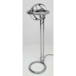 Vintage Retro : a Eileen Gray Style chromed Standard lamp, known as a 1972 ' Tokyo Standard lamp ' ,