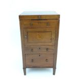 A Georgian wash stand with satinwood cross banding, boxwood and ebony stringing, the top opening