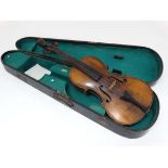 Musical Instruments : An unusual early 19thC European violin , bears label within ' Galanea -