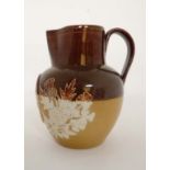 A Royal Doulton 2-tone stoneware jug commemorating Queen Victoria's Golden Jubilee in 1887, and