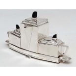 Vintage Retro : An Art Deco style silver plate coffee set, comprising of a coffee pot, milk jug