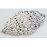 A silver 2-section belt buckle with pierced acanthus scroll decoration. Hallmarked  Birmingham