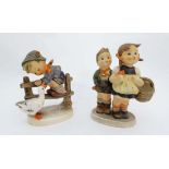 Two c1950s Goebel Hummel figure groups. To include '' Barnyard Hero ''. Model number 195 2/0. 3 1/