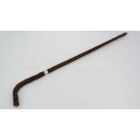 Collectors Sword Stick : a 19 th C hazel shafted and handled stick , having a captive white metal