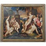 P Bell (XX) after Titian
Oil on canvas Board
 ' Diana and Callisto '
Signed lower right
24 1/2 x 29