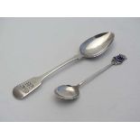 A silver fiddle pattern teaspoon hallmarked Exeter 1828 maker Simon Levy together with a silver