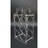 Vintage Retro :   A clear Acrylic wine rack for 7 wine bottles, 9 3/4" wide x 13" high