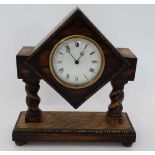 Diamond Shaped Mantel Clock : a Swiss mantle Timepiece with Cylinder escapement movement  (