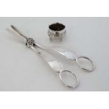 A Victorian small silver salt. Hallmarked Bimrimgham 1886 maker H Bros. Together with a pair of