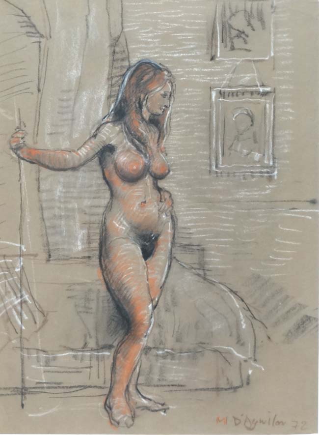 Michael D' Aguilar, (1922-2011),
British Of Portuguese/Spanish Descent,
Charcoal and coloured chalks - Image 3 of 4