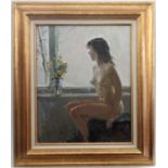 Virzhikovski Edvard Yakovlevitch (1928-2011), 
Oil on canvas,
"Near the window"  ,
Signed and