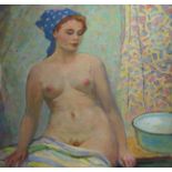 Frolov Youri Leonidovich (1925-1998), 
Oil on board, 
"After the bath" ,
Signed and dated lower