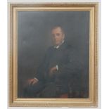 L Sanini XIX-XX English Portrait School,
Oil on canvas,
Portrait of a late Victorian Gentleman