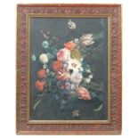 Early XIX Dutch School,
Watercolour,
Still life of tulips, peonies, roses and other flowers ,