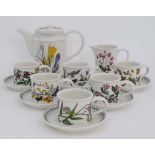 A Portmerion '' Botanic Garden '' Coffee set. To include Coffee pot, 6 cups , 6 saucers and milk