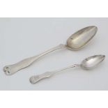 2 Austro-Hungarian silver spoons. A 19thC table spoon bearing marks for Austria 1864 together with a