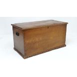 A Victorian comb decorated pine box, the lid lifting to reveal and interior with two candle boxes,