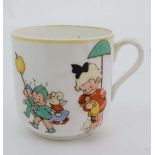 A Shelley, '' Mabel Lucie Attwell '' Child's cup, decorated with a child and fairies having