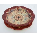 A Shorter & Son , Stoke on Trent Soap / Sponge dish and stand. Formed as stylised anemones / wild