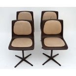 Vintage Retro : a set of 4 British Steelux London 11-16 GLC size D designed pedestal chairs with