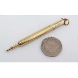 Sampson Mordan. A 9ct gold novelty penci