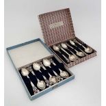 BP De Silva Ceylon Ltd Jewellers York Street - Colombo 1 : A cased set of 6 Ceylon / Sri Lankan