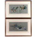 Hunting :After Cecil Charles Windsor Aldin (1870-1935),
A pair of Children' s plate prints,
 '