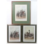 Miltaria : Three 20thC Military Prints of the Fores Yeomanry Costumes series , two entitled '