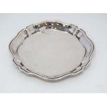 A silver pin dish with pie-crust edge. Birmingham 1972 maker Deakin & Francis 3 1/4" wide (28g)