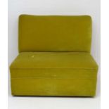 Vintage Retro : an English Modular Sofa in lime Green upholstery, with sprung seat, 44 1/2" wide and