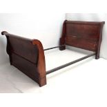 A French mahogany sleigh bed  measuring 52 1/2" wide  CONDITION: Please Note -  we do not make