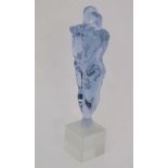 A Murano glass figure "The lovers" on squared base signed Murano and indistinctly signed