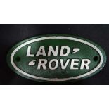 Cast sign " Land rover" CONDITION: Please Note -  we do not make reference to the condition of