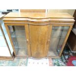 Walnut glazed cabinet + open front cabinet  CONDITION: Please Note -  we do not make reference to