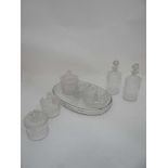 Quantity of glass dressing table items CONDITION: Please Note -  we do not make reference to the