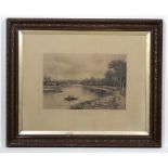 After R F McIntyre ( active 1897)
Pair monochrome engravings
' With the Stream , The Thames at Kew '