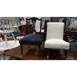 2 Victorian nursing chairs CONDITION: Please Note -  we do not make reference to the condition of