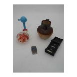 Assorted items to include a stoneware jug, beswick figure, Zippo penknife and paperweight