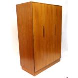 Vintage Retro : an English G - Plan (red) ' double ' wardrobe ( has three doors, two folding )