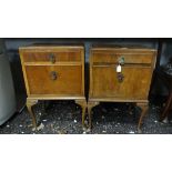 Pair of walnut bedside cabinets CONDITION: Please Note -  we do not make reference to the