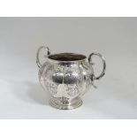 A silver plated engraved 2-handled sugar basin CONDITION: Please Note -  we do not make reference to